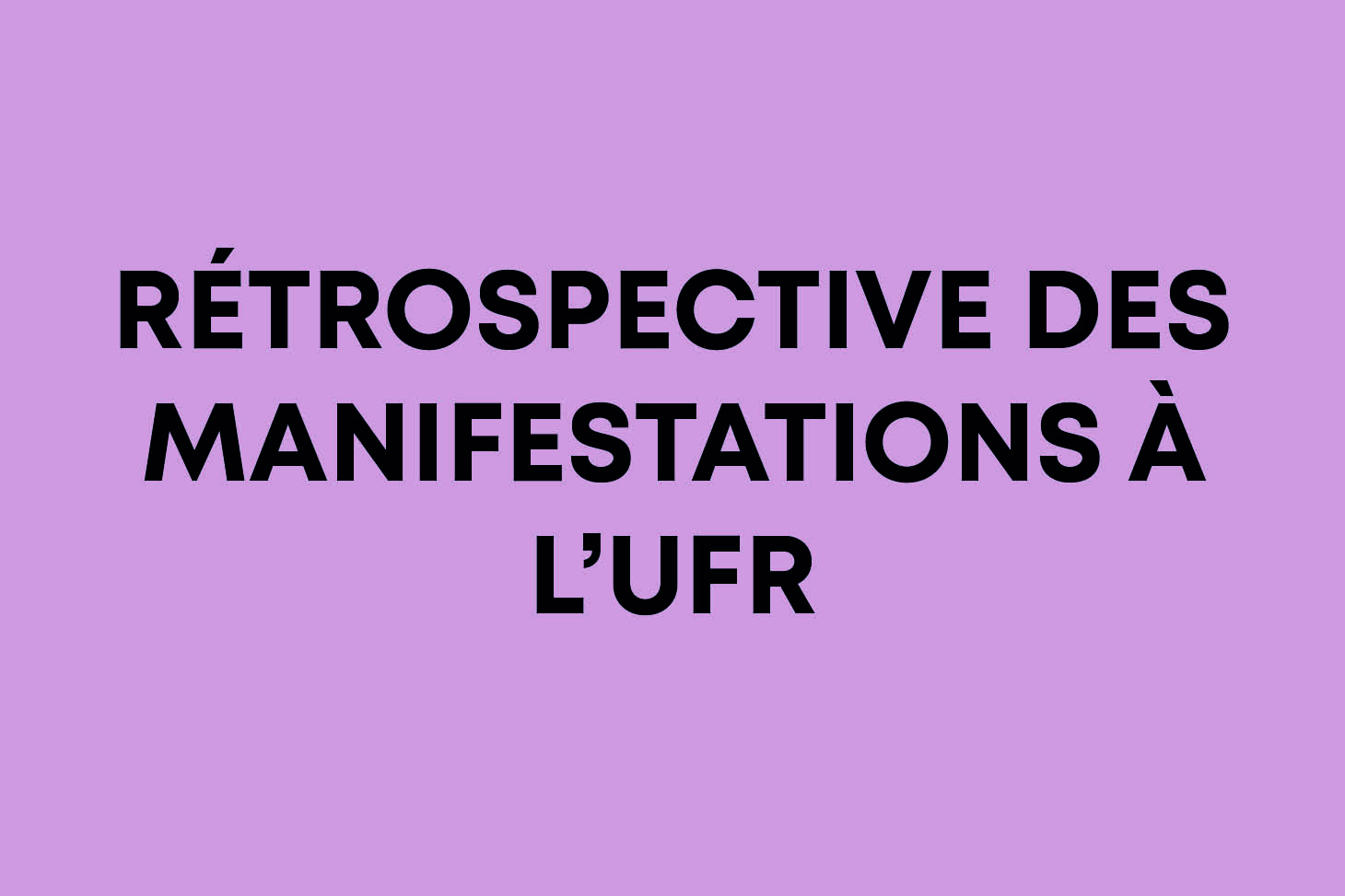 retrospective manifestations UFR